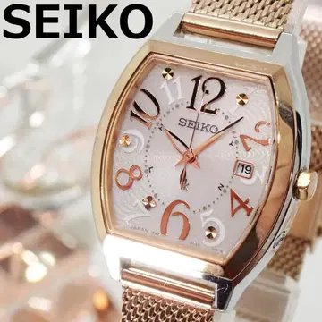 운용 상품 하자품 SEIKO 루키아 솔라 여성용 토노 핑크 골드