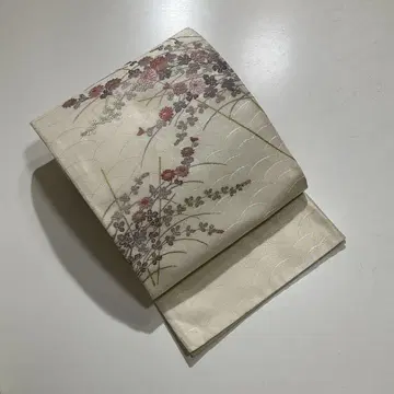 No.2529 순수 실크 사초 문양 여름 후쿠로 오비