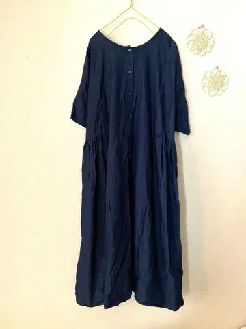 Samansa Mos2 데님 네이비 롱 원피스 F
