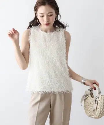 AMELY 페더 프린지 탑