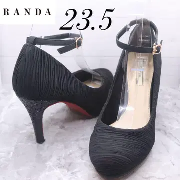 RANDA 랜다 펌프스 글리터 앵클 스트랩 블랙 23.5