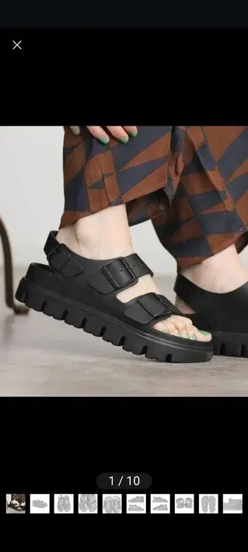 버켄스탁 밀라노 청키 가죽 샌들 애리조나 통굽