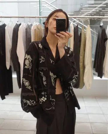 새상품 TODAYFUL 자수 패치워크 셔츠