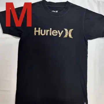 Hurley 레오파드 무늬 로고 티셔츠 블랙