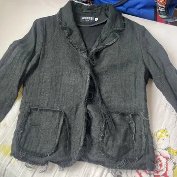 ASPECI 프린지 블랙 자켓