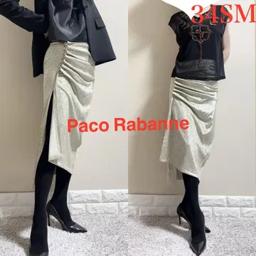 컨디션 최상! Paco Rabanne 라반 사이드 슬릿 롱 스커트 34