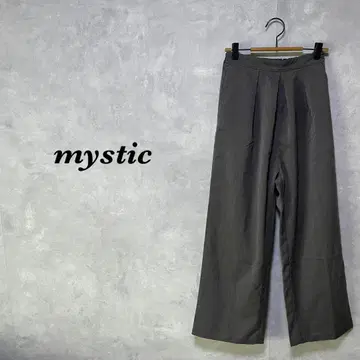 mystic 슬랙스 와이드 팬츠 턱 차콜 그레이 F 3966