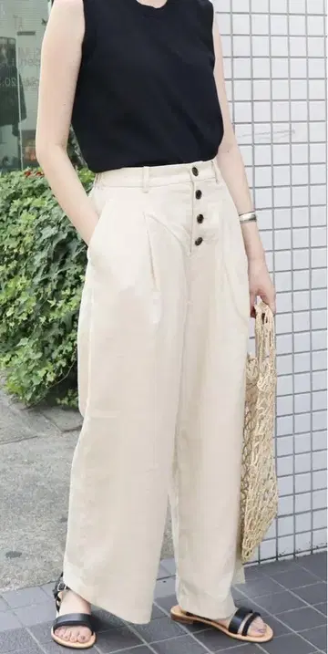 SLOBE IENA(슬로브 이에나) 린넨 100% 와이드 팬츠