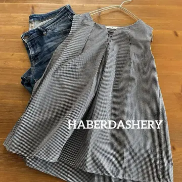 HABERDASHERY 코튼 100% 깅엄 체크 블라우스