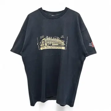 구제 의류 90s 아트 싱글 스티치 USA제 티셔츠 블랙 447
