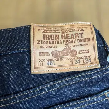 IRON HEART 21oz lot461 w34 l34 부츠 컷