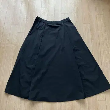 무인양품 건조하기 쉬운 브로드 플레어 스커트 L 블랙
