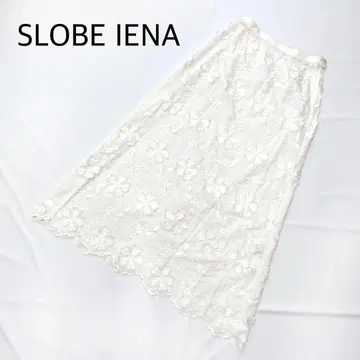 SLOBE IENA 자수 스커트 세탁 가능 코튼 100% 페티코트 포함