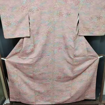 6 기모노 코몬 핑크 바탕 이중 기모노 일본 의류