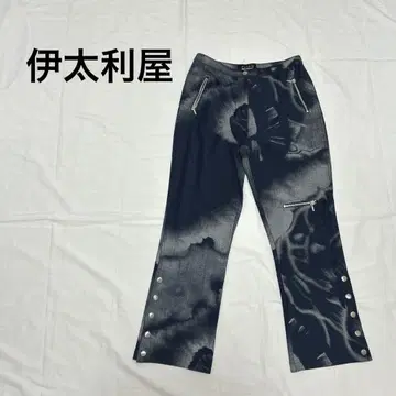 이타리야 다크 블루 타이다이 패턴 데님 팬츠 L 사이즈