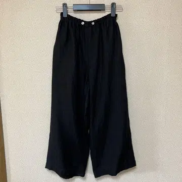 와이드 팬츠 린넨 100% 블랙