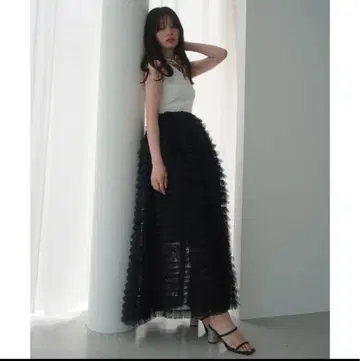 eimy istoire 컷 도킹 프릴 튤 원피스