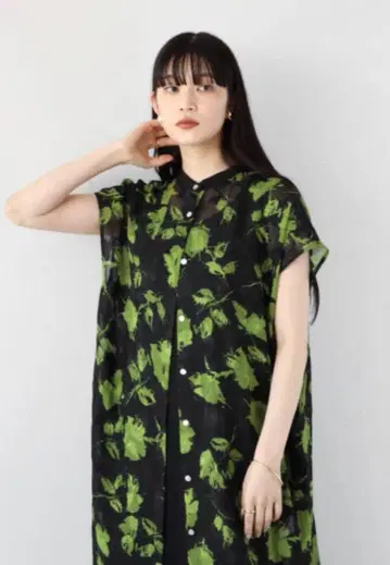 샘플 상품 자카드 시어 셔츠 원피스