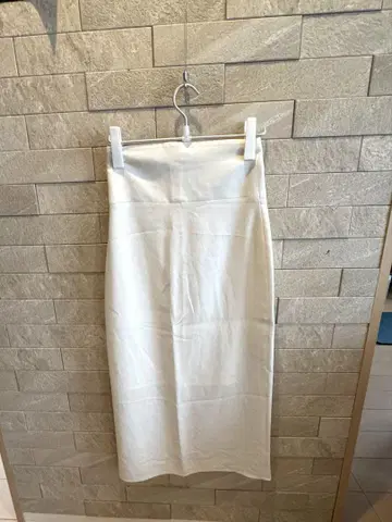 edition 화이트 타이트 롱 스커트
