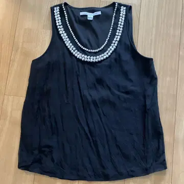 Diane von Furstenberg 실크 블랙 슬리브리스 S