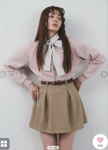 snidel 새상품 벨 데드 스트럭처 미니 스커트