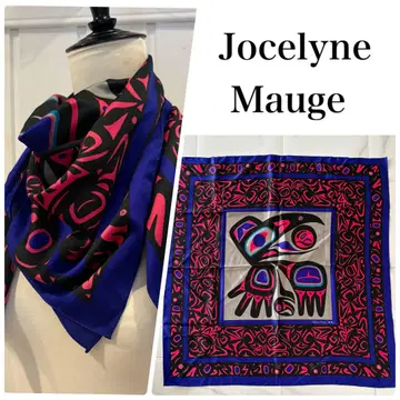 Jocelyne Mauge 스카프 블루 핑크 계열