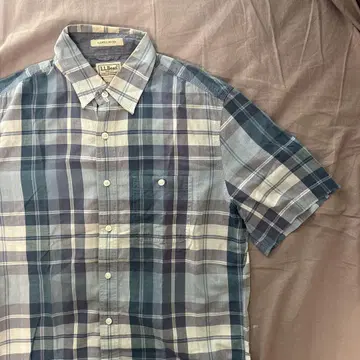 llbean 반팔 체크 셔츠 90s