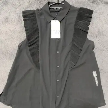 자라 블랙 프릴 셔츠 L 사이즈