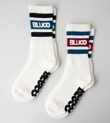 BLUCO/부루코 2-PACK SOX -LINE- white