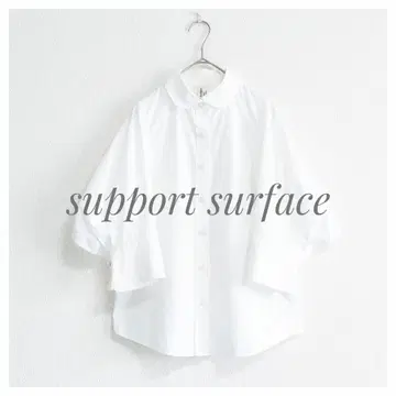 새상품급 support surface 디자인 슬리브 블라우스 화이트 1