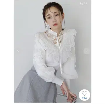 새상품 세트 snidel 레이스 칼라 니트 풀오버 하이웨스트 숏 팬츠