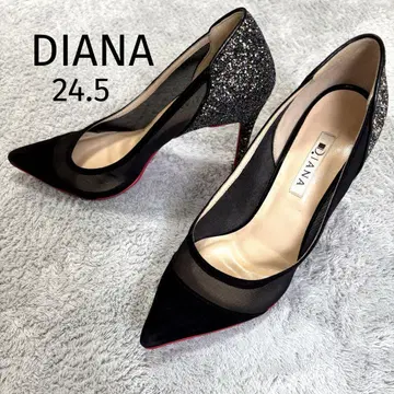 DIANA 다이애나 레드 밑창 글리터 하이힐 펌프스 블랙 검정