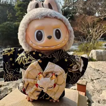 러브브, 봉제 인형 의류 기모노, 블랙 17cm