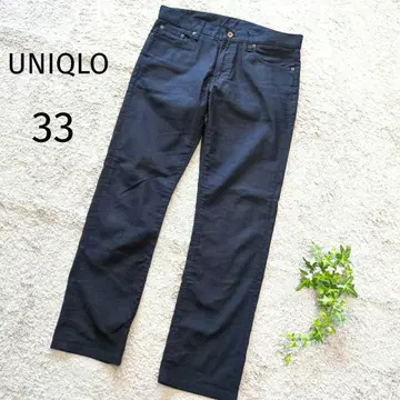 유니클로 UNIQLO 슬림 핏 스트레이트 33 네이비 4516