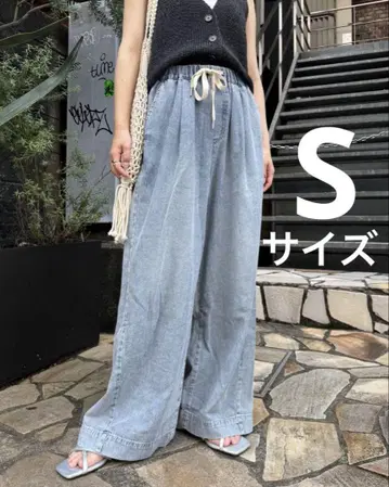 부드러운 와이드 이지 데님 차오패닉 티피 색스 블루 S 사이즈