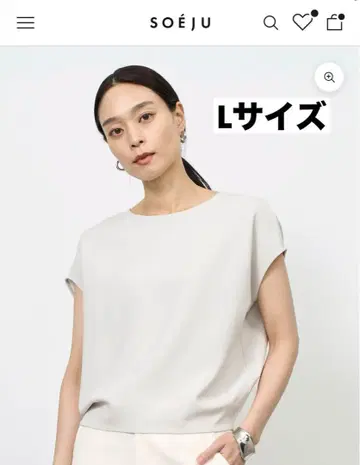 소주 숏 슬리브 코쿤 블라우스 L 사이즈 라이트 그레이 2024년