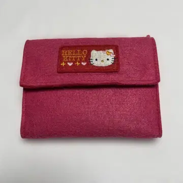 HELLO KITTY 펠트 3단 폴더형 지갑 핑크