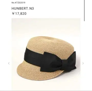 CA4LA HUNBERT.N3 밀짚모자 베이지 카시라 리본