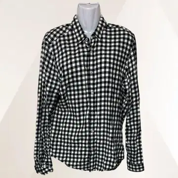 ZARA MAN 자라 셔츠 네이비 남성용 깅엄 체크 버튼 다운