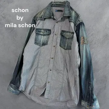 숀 schon by mila schon 셔츠 긴팔 데님 절개