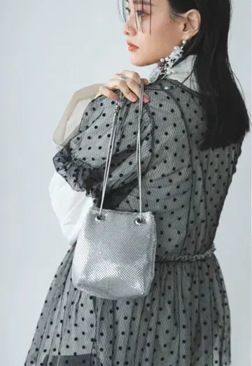 메탈 메쉬 백 실버
