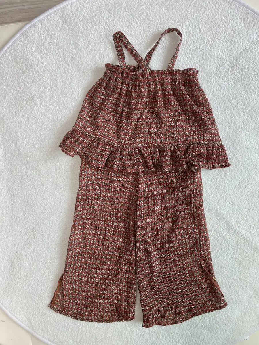 Girls' Chiffon Sleeveless Two-Piece Vacation Outfit