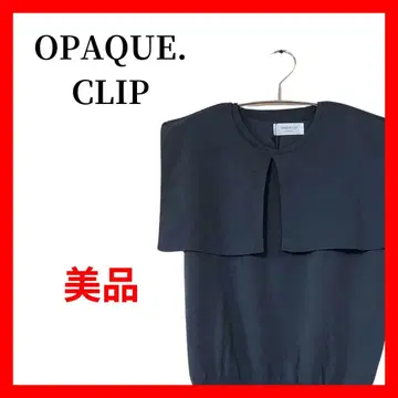 OPAQUE. CLIP 빅 칼라 니트 베스트 블랙 슬리브리스 B1723