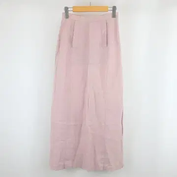 TRICOT 린넨 절개 슬릿 롱 스커트 38 핑크 여성용