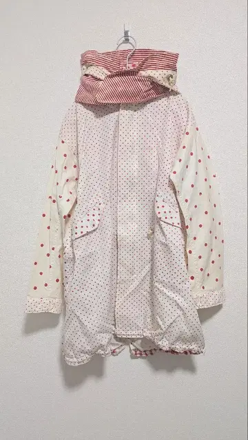 레어 수제 모즈 코트 모즈 코트 도트 빨간색 케이스케칸다