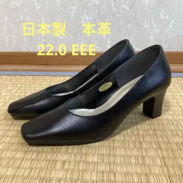 천연 가죽 일본제 22.0 EEE 블랙 펌프스