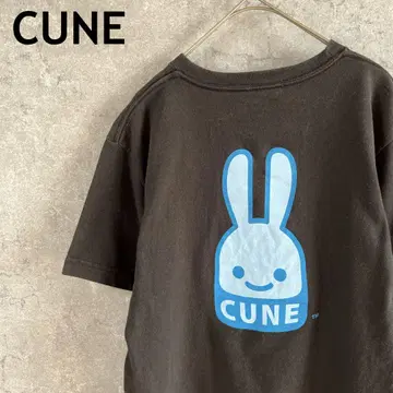 CUNE 토끼 로고 티셔츠 블랙 반팔 남성용 S 사이즈 토끼 큔