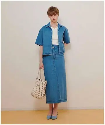 allureville 데님 스커트 셋업