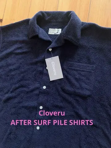 CLOVERU 클로버 AFTER SURF PILE 셔츠 네이비