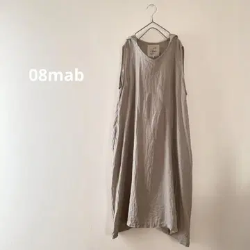 08Mab 린넨 슬리브리스 원피스 후드 부착